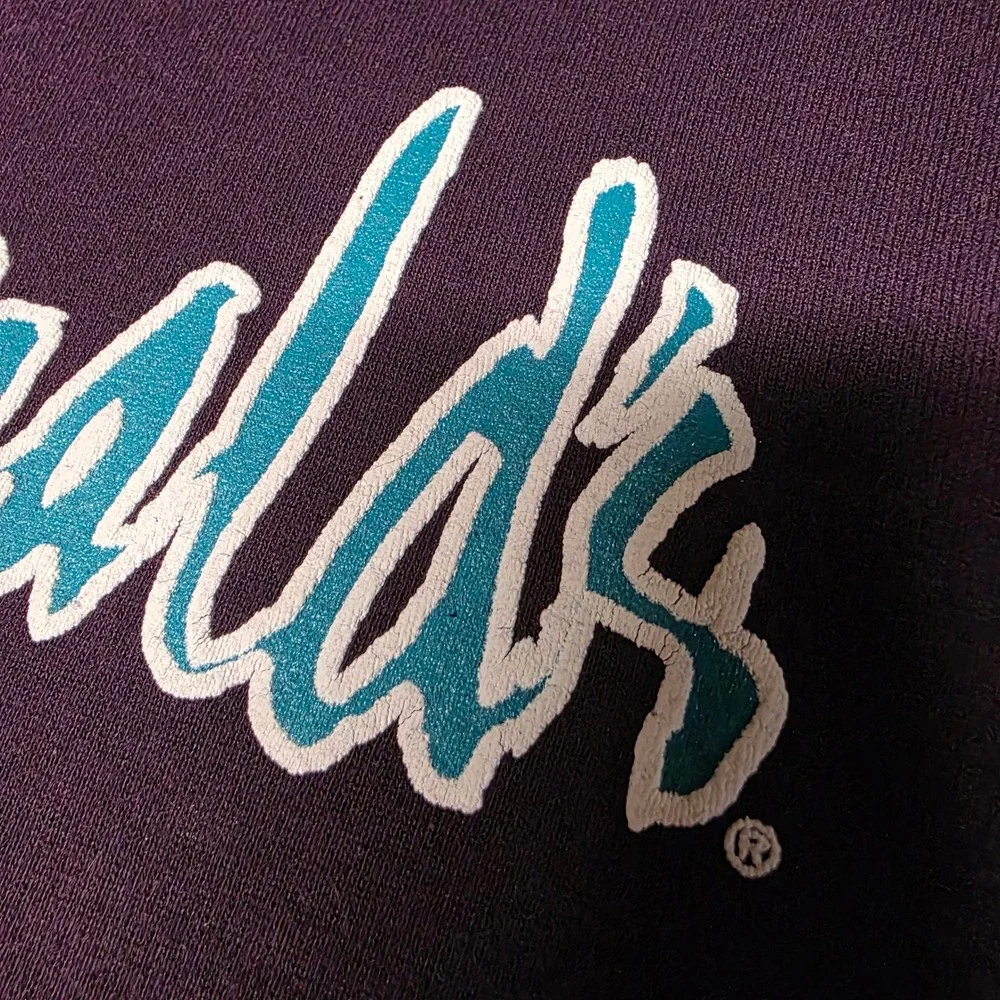 Rare Vintage McDonalds 90s Sweatshirt Size XL Ringer Purple Jerzees Super Sweats